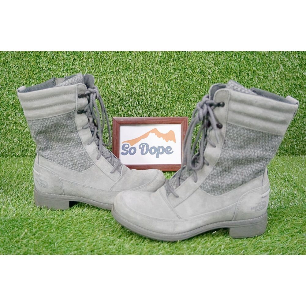 The North Face Mid-Calf Lace-Up Boots Gray - Women's Size 7